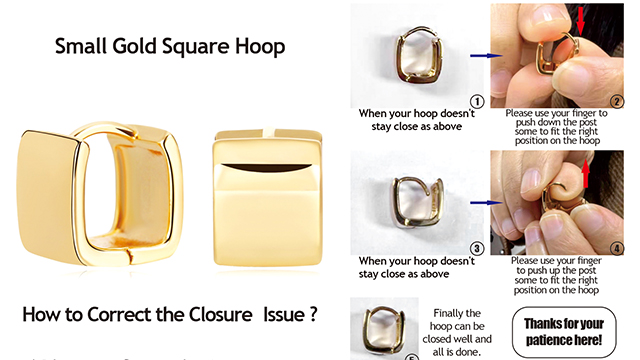 Amazon.com: FAMARINE Black Hoop Earring Small Square Huggies Hoops